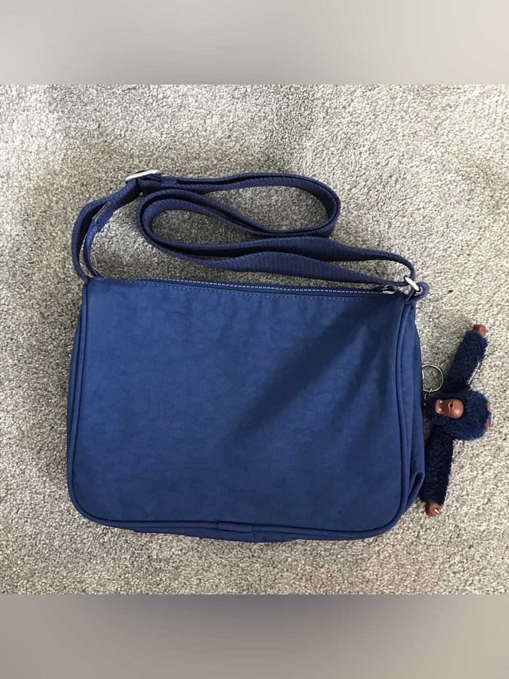 Kipling Callie Blue Nylon Crossbody Bag w/ Signature Monkey Keychain - Picture 4 of 7